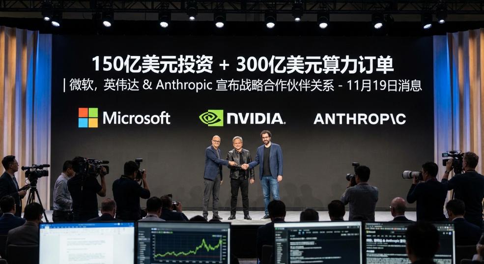 150 亿美元投资 + 300 亿美元算力订单，微软、英伟达与 Anthropic 宣布建立战略合作伙伴关系第二张图