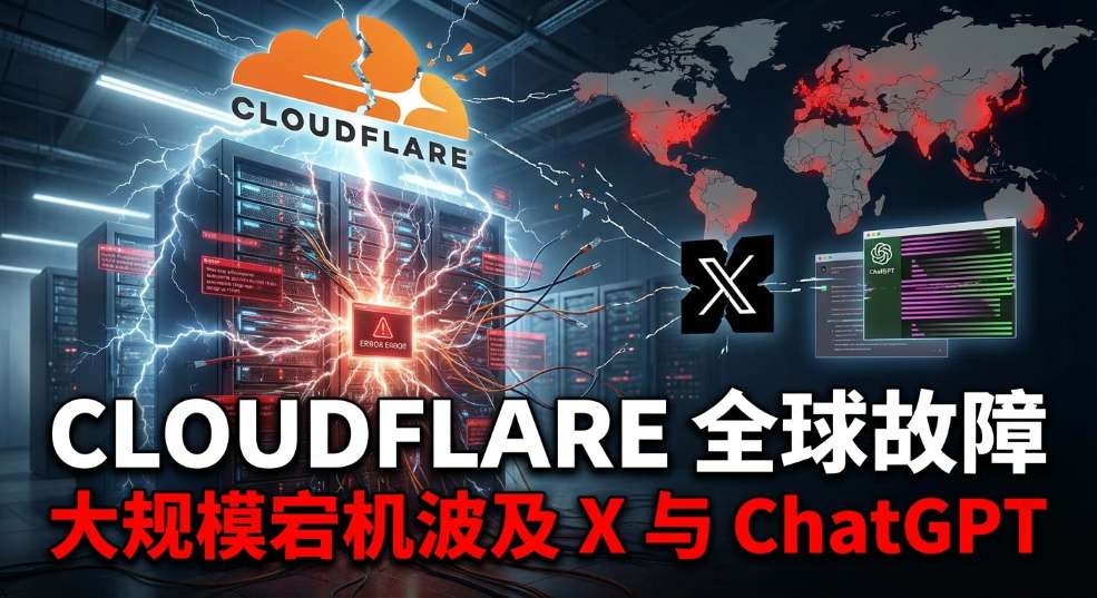 Cloudflare 全球故障引发大规模宕机，X 与 ChatGPT 受波及