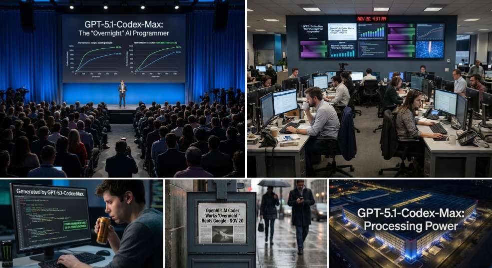 OpenAI 发布最强编程模型 GPT-5.1-Codex-Max：AI 程序员能“通宵”，性能跑分反超谷歌第二张图