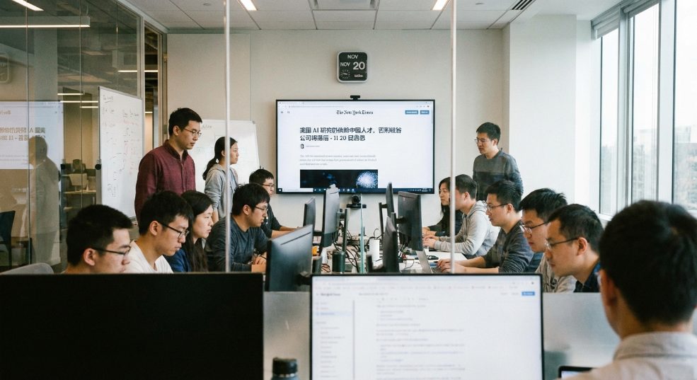 纽约时报：美国 AI 研究仍依赖中国人才，否则硅谷公司将落后第二张图