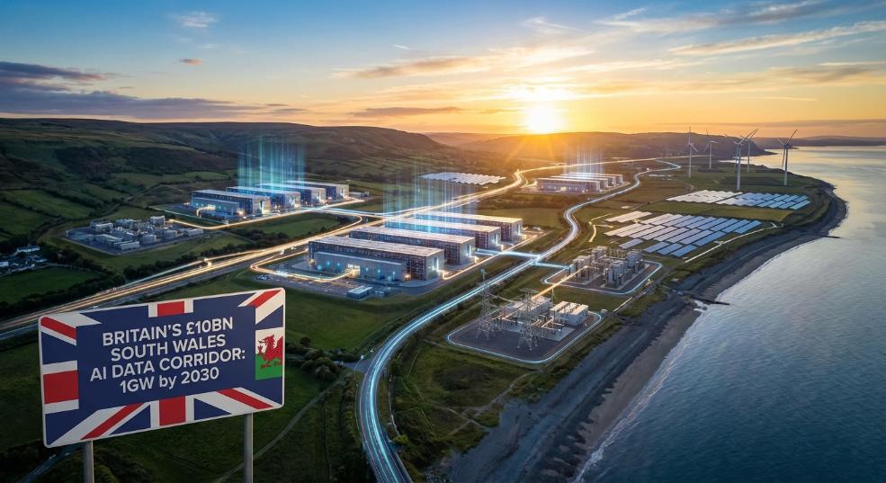 英国宣布 100 亿英镑南威尔士 AI 数据中心走廊，2030 年规模达 1GW