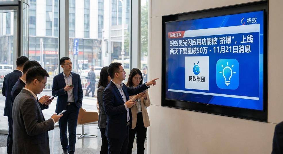 蚂蚁灵光闪应用功能被“挤爆”，上线两天下载量破 50 万第一张图