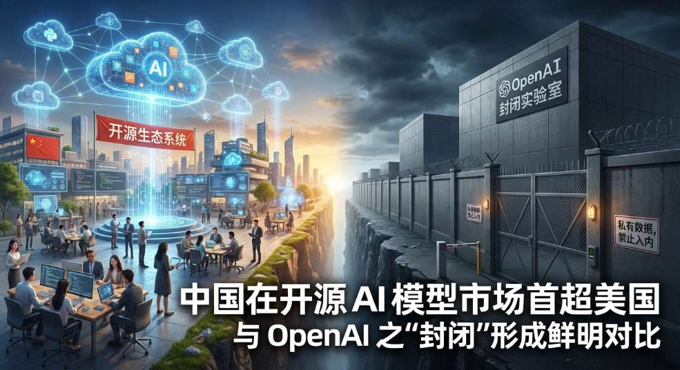 中国在开源 AI 模型市场首超美国，与 OpenAI 之“封闭”形成鲜明对比