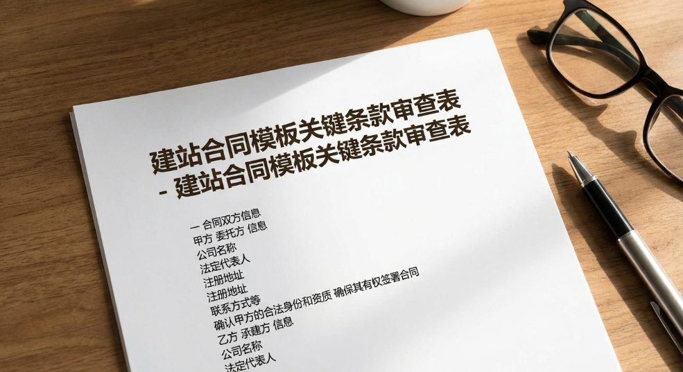 建站合同模板关键条款审查表