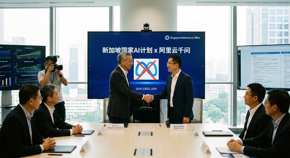 新加坡国家 AI 计划放弃 Meta 模型，转向阿里千问第一张图