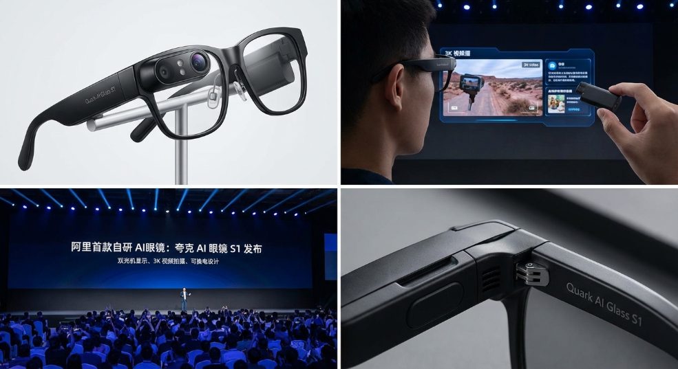阿里首款自研 AI眼镜:夸克 AI 眼镜 S1 发布,双光机显示、3K 视频拍摄、可换电设计 阿里首款自研 AI眼镜:夸克 AI 眼镜 S1 发布,双光机显示、3K 视频拍摄、可换电设计第二张图