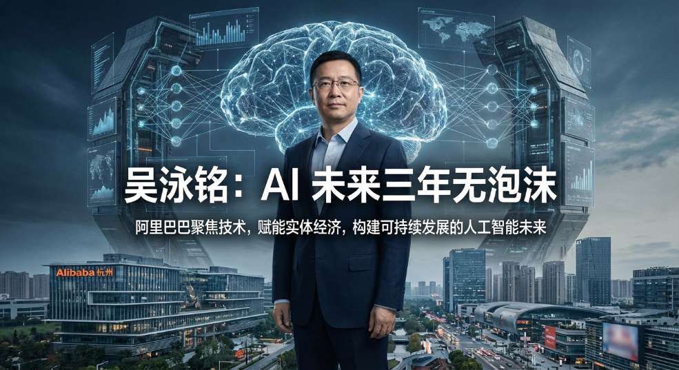 阿里巴巴 CEO 吴泳铭：未来三年内不太可能出现人工智能泡沫