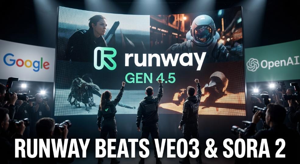 Runway 推出 Gen 4.5 AI视频模型，测试成功击败谷歌 Veo3、O