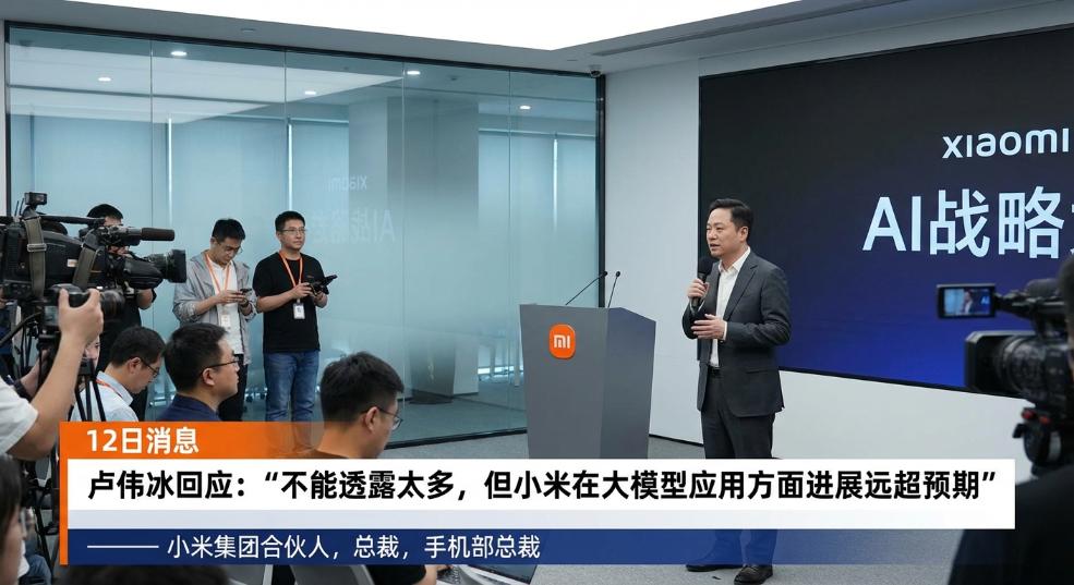 卢伟冰回应罗福莉加入小米及未来 AI 新战略：不能透露太多，但小米在大模型应用方面进展远超预期第二张图