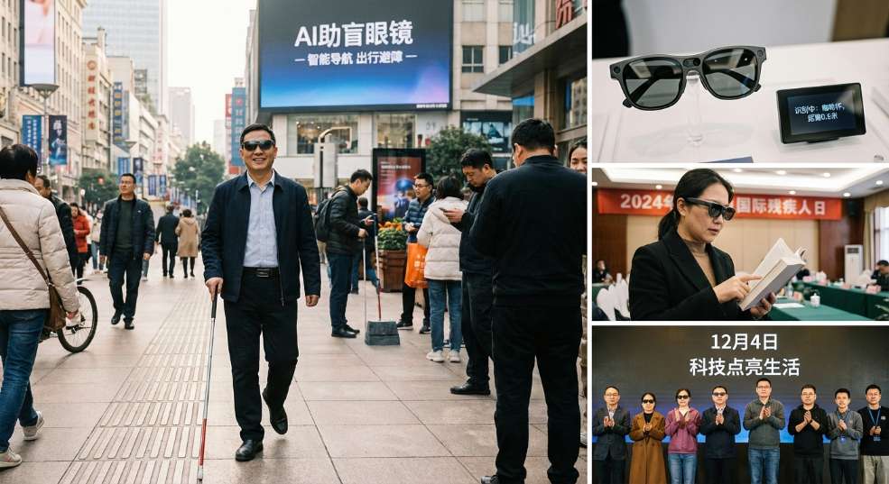 国内首款 AI 助盲眼镜登场,支持出行避障、找物读物 国内首款 AI 助盲眼镜登场,支持出行避障、找物读物第二张图
