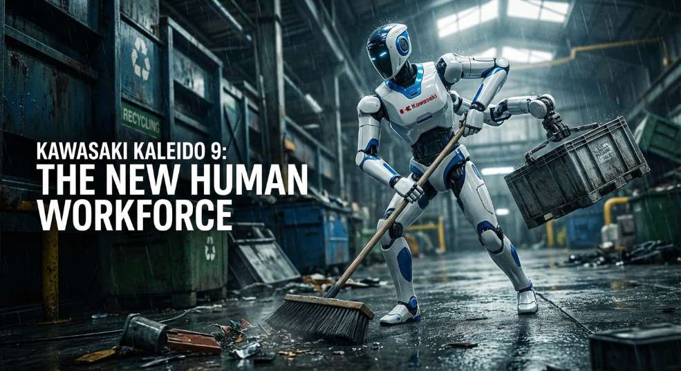 日本川崎重工推出新一代人形机器人 Kaleido 9，能扫垃圾、搬东西