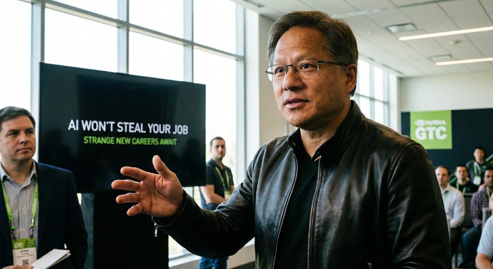 英伟达 CEO 黄仁勋:AI 不会直接“抢”走你的饭碗,而是会催生一些奇怪职业 英伟达 CEO 黄仁勋:AI 不会直接“抢”走你的饭碗,而是会催生一些奇怪职业第一张图