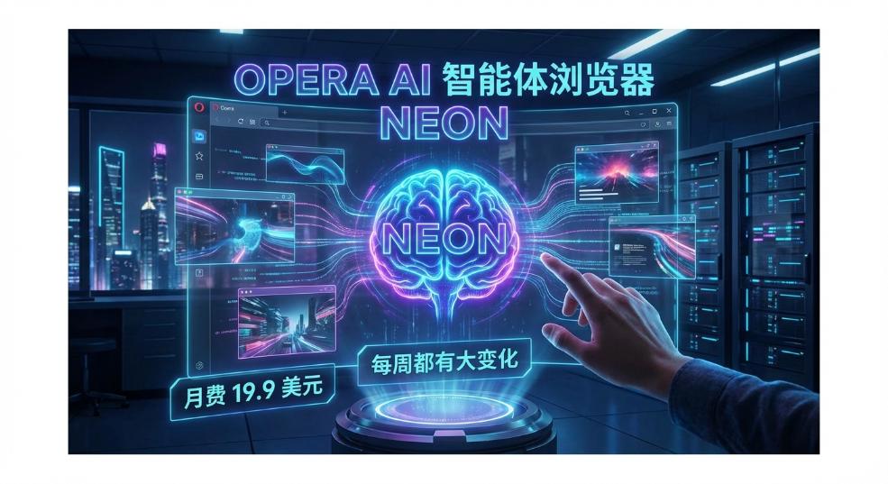 Opera“AI 智能体浏览器”Neon 上线：月费 19.9 美元，号称每周都