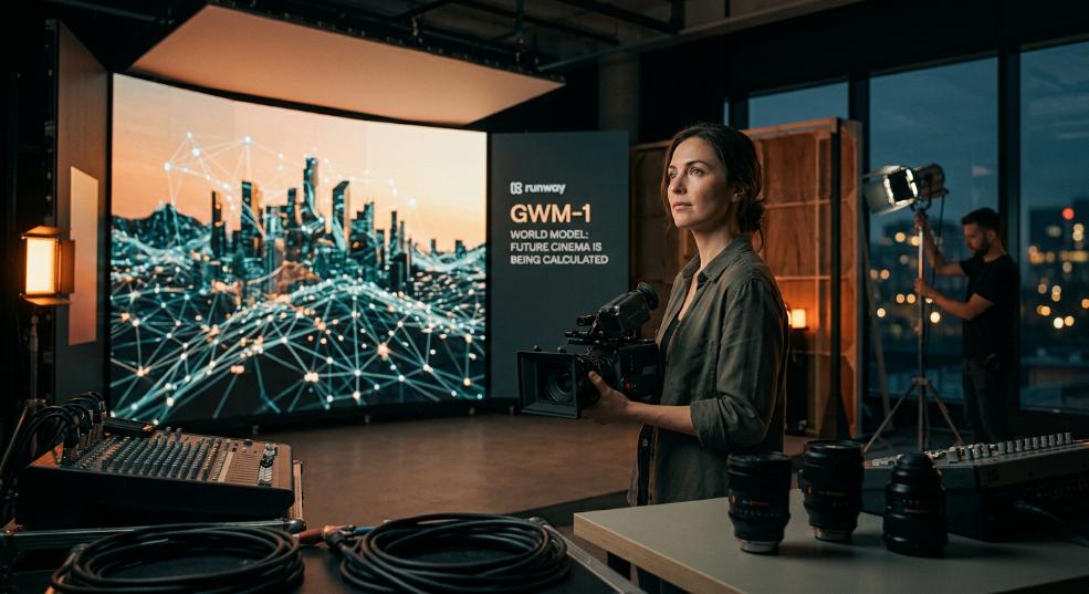 Runway 发布 GWM-1 世界模型：未来电影有望靠 AI“算”出来第二张图