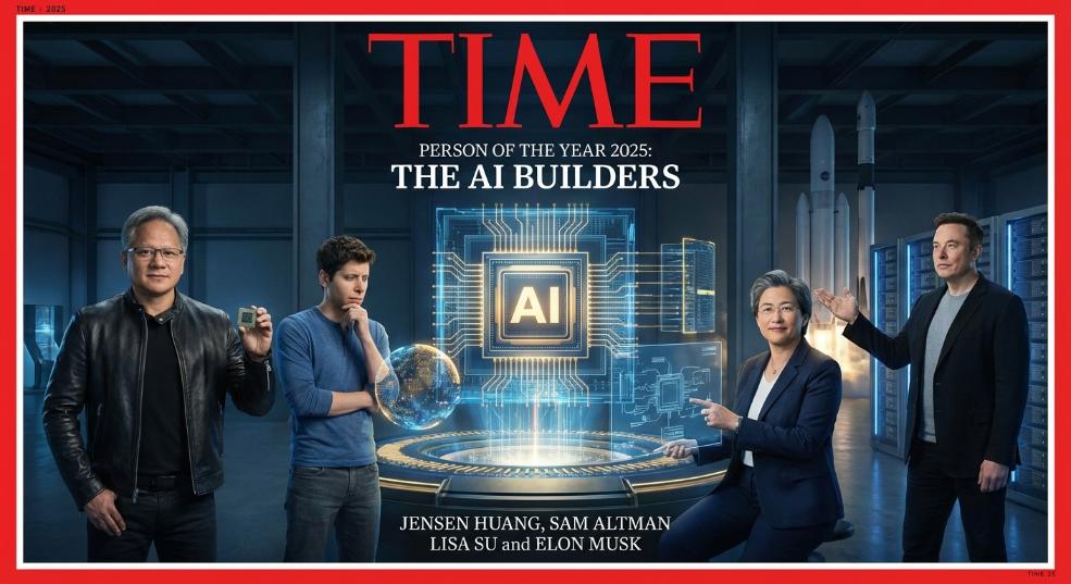 《时代》周刊 2025 年度人物颁给“AI 建设者”，黄仁勋、奥尔特曼、苏姿丰、