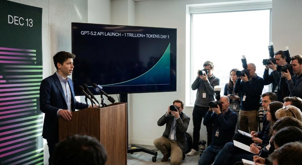 奥尔特曼：OpenAI GPT-5.2 API 上线首日 tokens 超万亿，且增长迅速第一张图