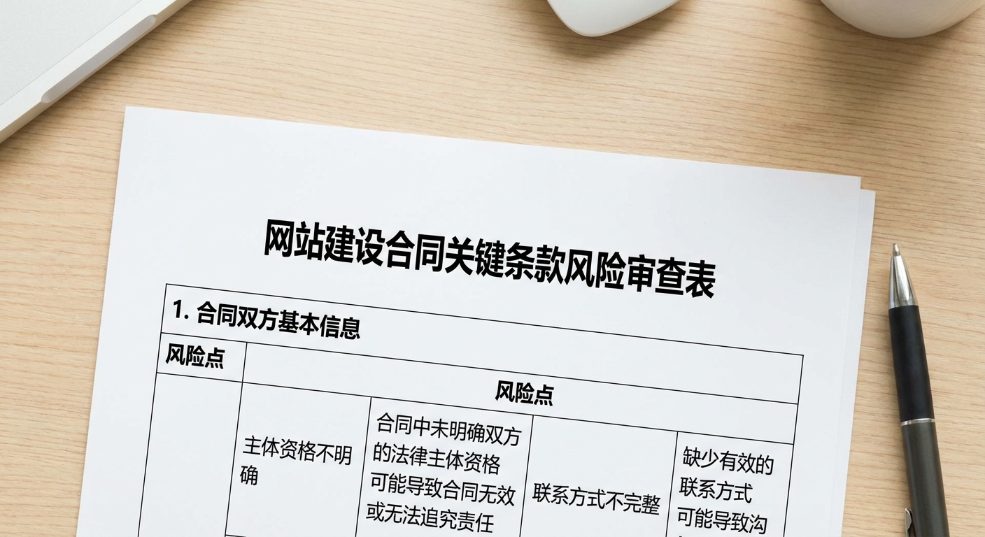 网站建设合同关键条款风险审查表
