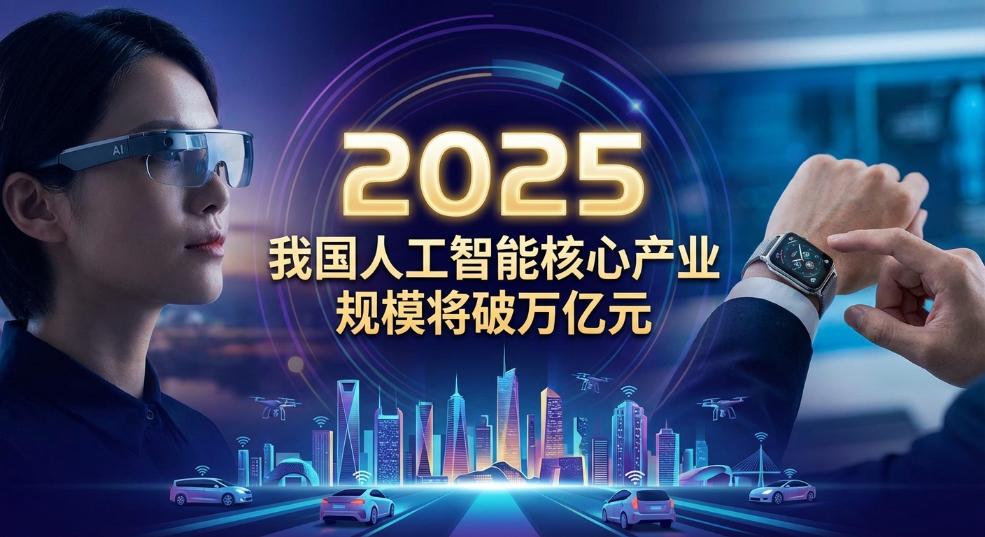 2025 年我国人工智能核心产业规模将破万亿元，AI眼镜、智能手表成消费新宠