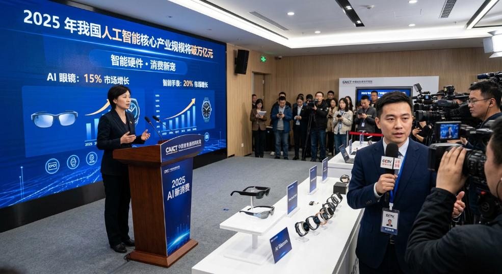 2025 年我国人工智能核心产业规模将破万亿元，AI眼镜、智能手表成消费新宠第二张图