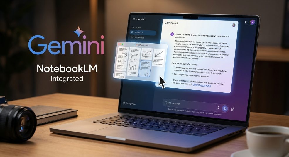 谷歌将 NotebookLM 集成至 Gemini，聊天能直接拽笔记当上下文