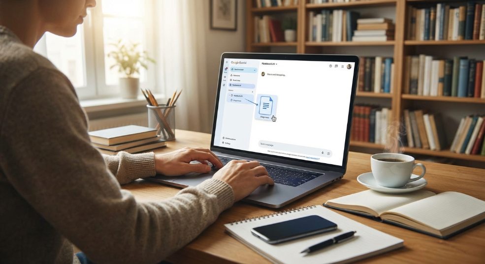 谷歌将 NotebookLM 集成至 Gemini，聊天能直接拽笔记当上下文第一张图