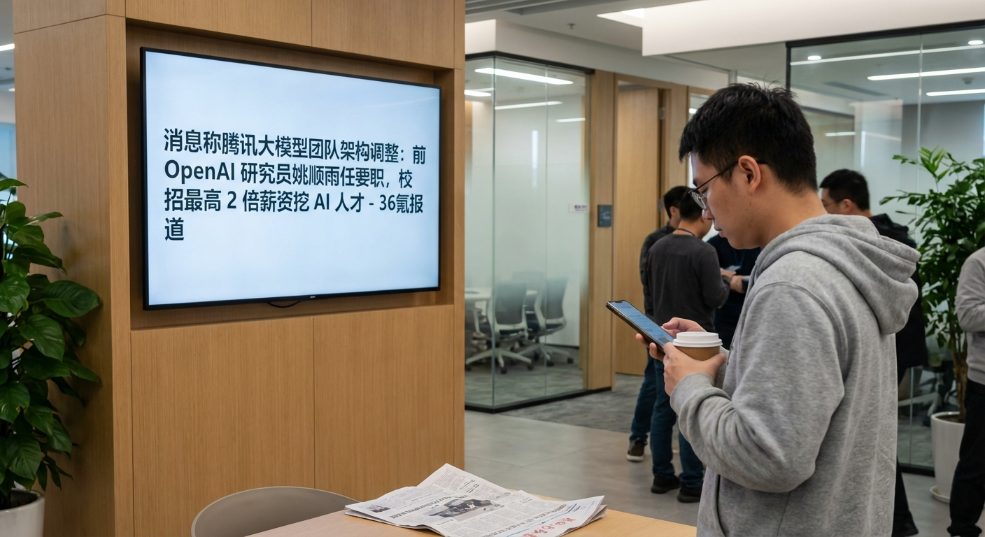 消息称腾讯大模型团队架构调整：前 OpenAI 研究员姚顺雨任要职，校招最高 2 倍薪资挖 AI 人才第一张图