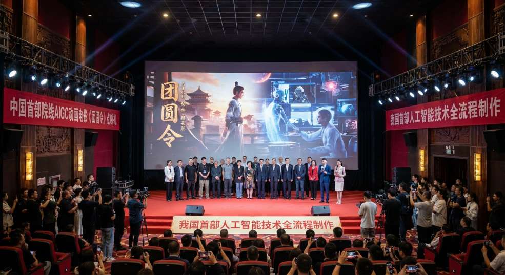中国首部院线AIGC动画电影《团圆令》在京举行点映礼！第一张图