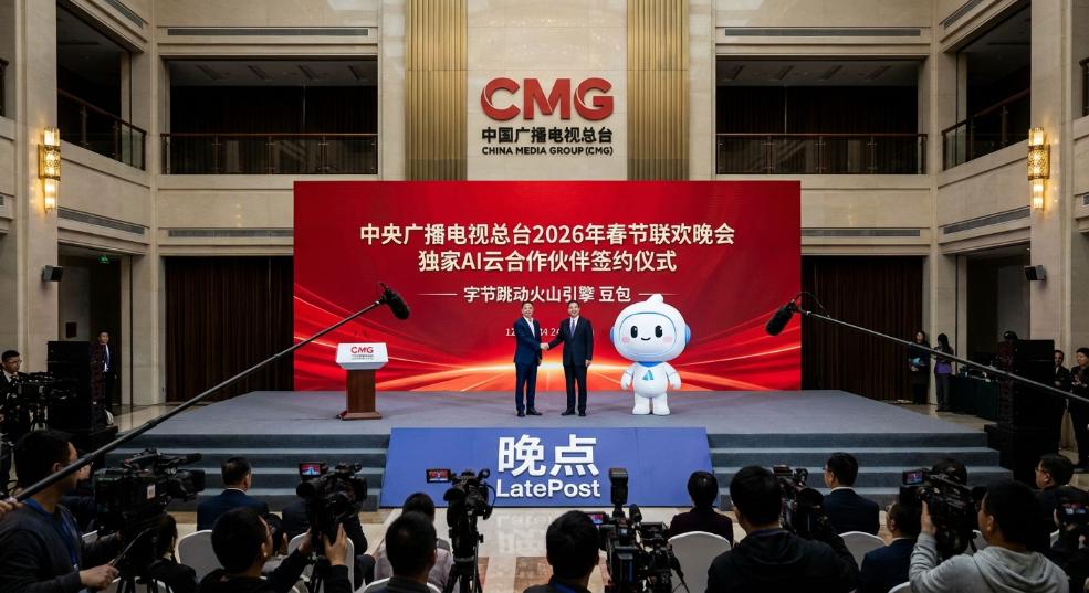 消息称字节火山引擎成 2026 总台春晚独家 AI 云合作伙伴，豆包也将参与第二张图