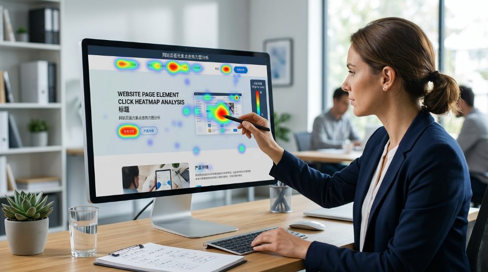 网站页面元素点击热力图分析