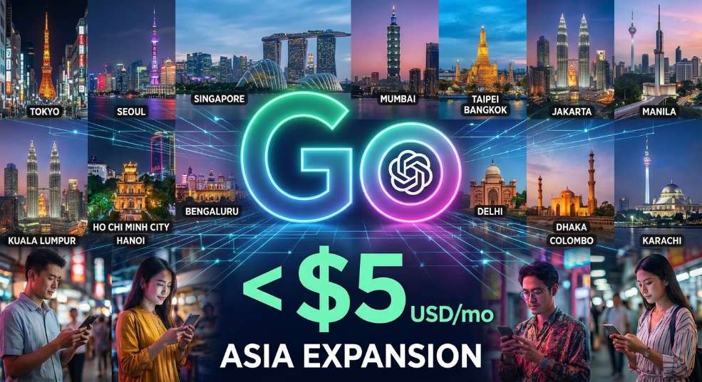OpenAI 低价 ChatGPT Go 订阅计划扩张至亚洲 16 地，每月不到