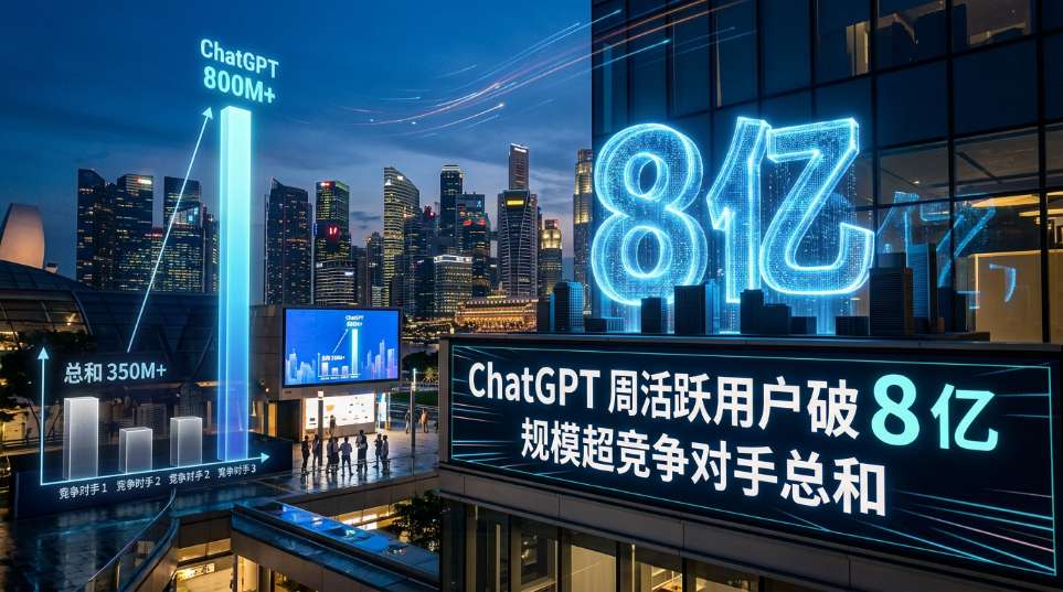 ChatGPT 周活跃用户破 8 亿，规模超竞争对手总和