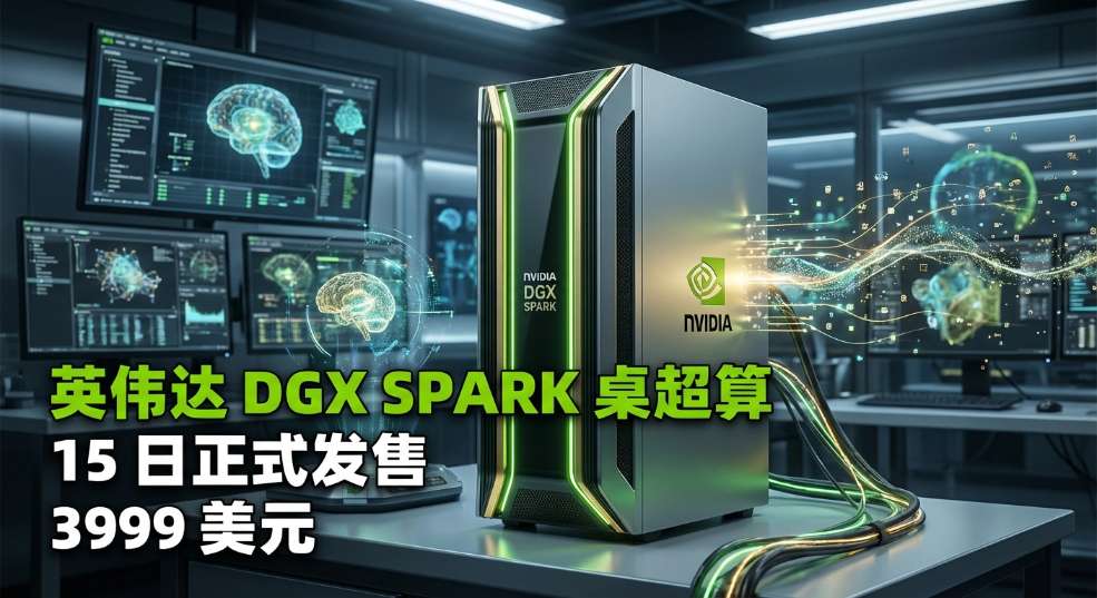 英伟达宣布 DGX Spark 桌面 AI 超算 15 日正式发售，3999 美