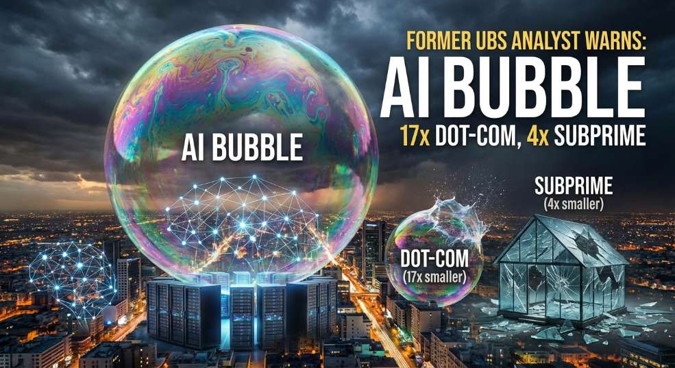 前瑞银宏观分析师：AI 泡沫规模是互联网泡沫的 17 倍、「次贷危机」的 4 倍
