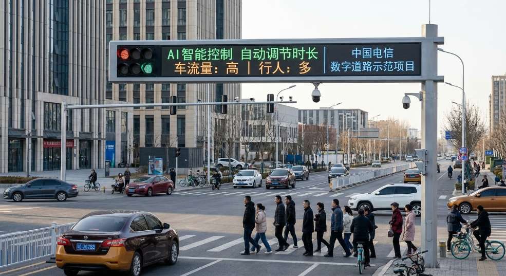 红绿灯用上 AI：根据车流量、行人过街调整时长，雄安新区已落地第一张图