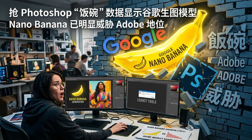 抢 Photoshop“饭碗”，数据显示谷歌生图模型 Nano Banana 已