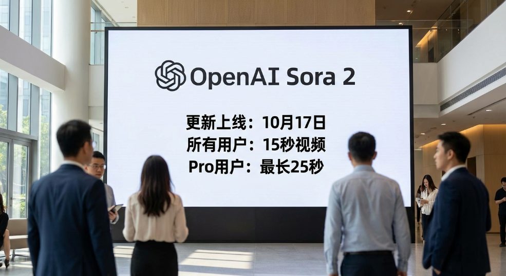 OpenAI Sora 2 更新上线：所有用户均能生成 15 秒视频，Pro 最长 25 秒第一张图