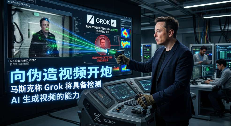 向伪造视频开炮，马斯克称 Grok 将具备检测 AI 生成视频的能力