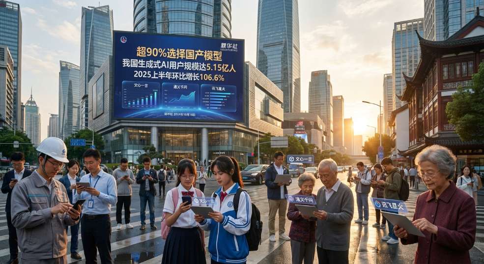 超 90% 选择国产模型：我国生成式 AI 用户规模达 5.15 亿人、2025 上半年环比增长 106.6%第二张图