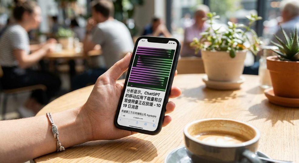 分析显示，ChatGPT 的移动应用下载量和日常使用量正在放缓第一张图