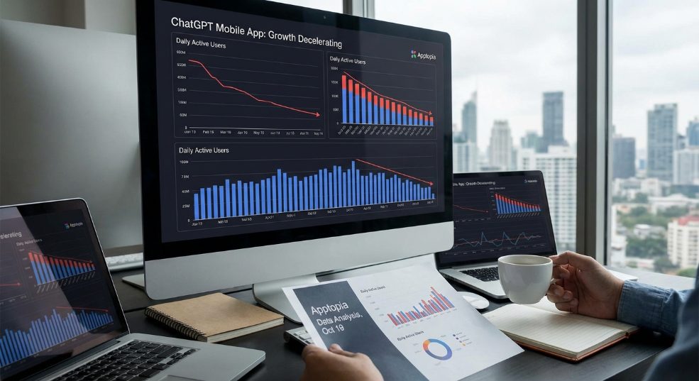 分析显示，ChatGPT 的移动应用下载量和日常使用量正在放缓第二张图