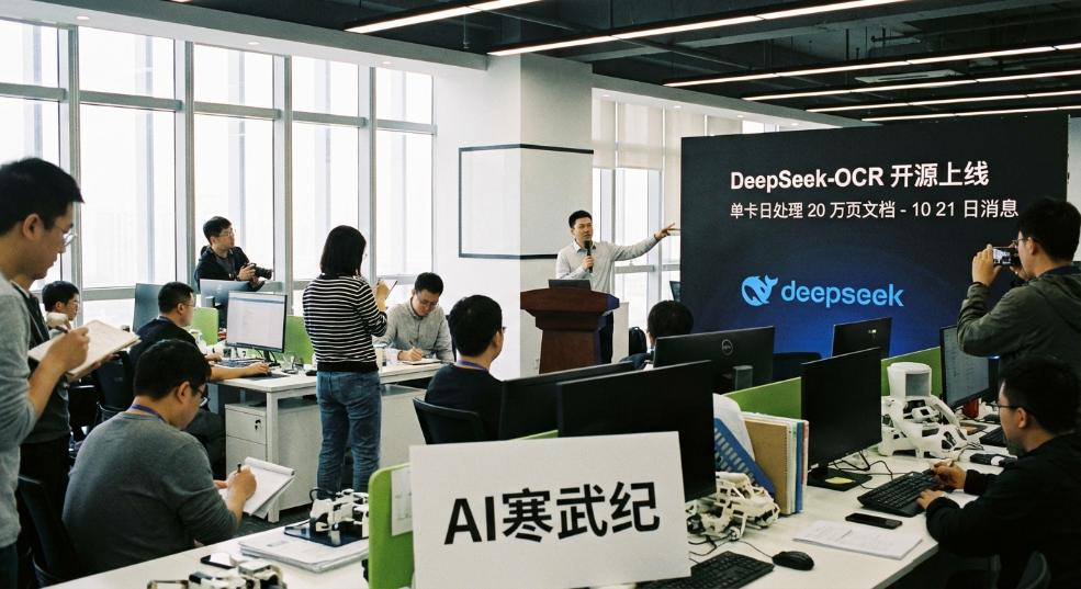单卡日处理 20 万页文档，DeepSeek-OCR 开源上线第一张图