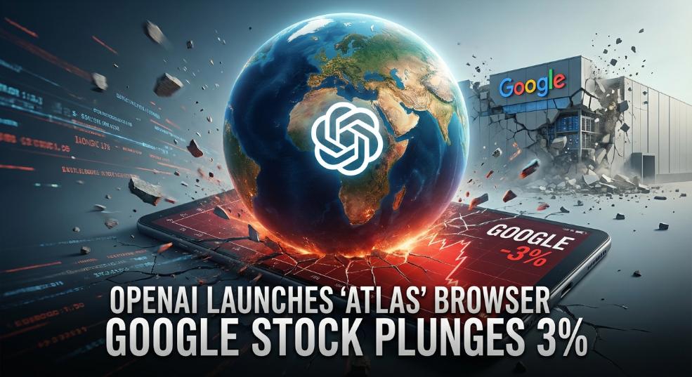 OpenAI 推出网页浏览器 Atlas 后，谷歌股价一度下跌 3%