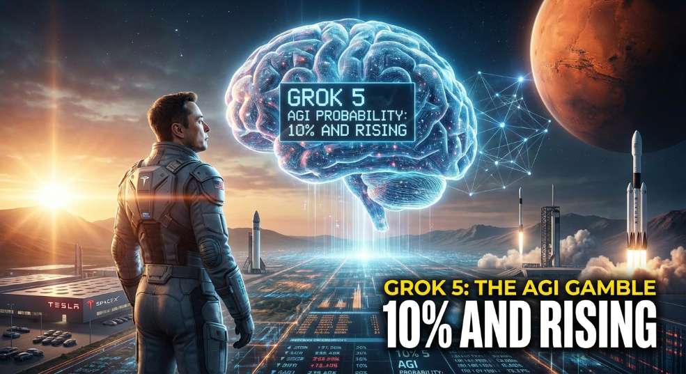 马斯克：Grok 5 实现通用人工智能的概率为 10%，且还在上升