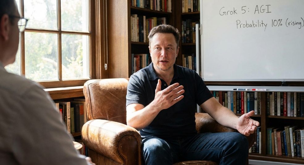 马斯克：Grok 5 实现通用人工智能的概率为 10%，且还在上升第一张图