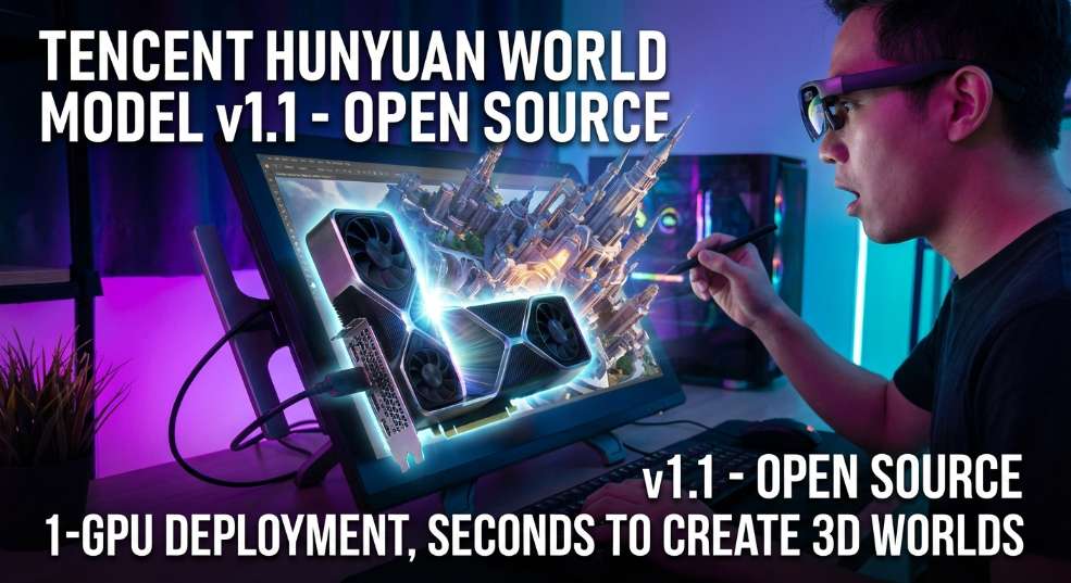 腾讯混元世界模型 1.1 版本发布并开源：单卡即可部署，秒级创造 3D 世界