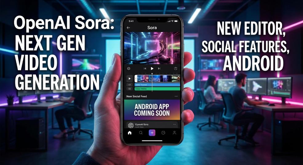 OpenAI 视频生成应用 Sora 更新在即：编辑器、安卓版 App、社交功能