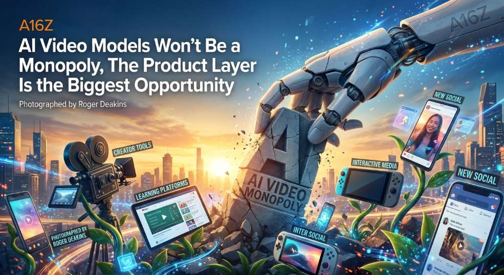 A16Z：AI 视频模型不会一家独大，产品层才是最大机会