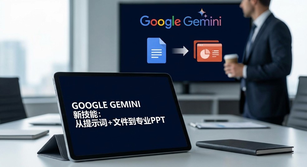 谷歌 Gemini 新技能：一个提示词、一份文件就能生成 PPT