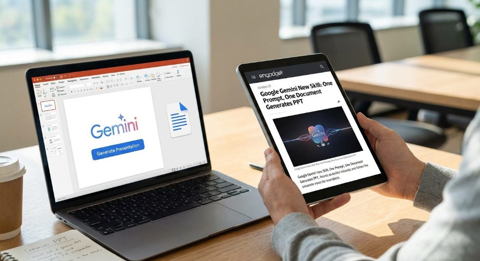谷歌 Gemini 新技能：一个提示词、一份文件就能生成 PPT第一张图