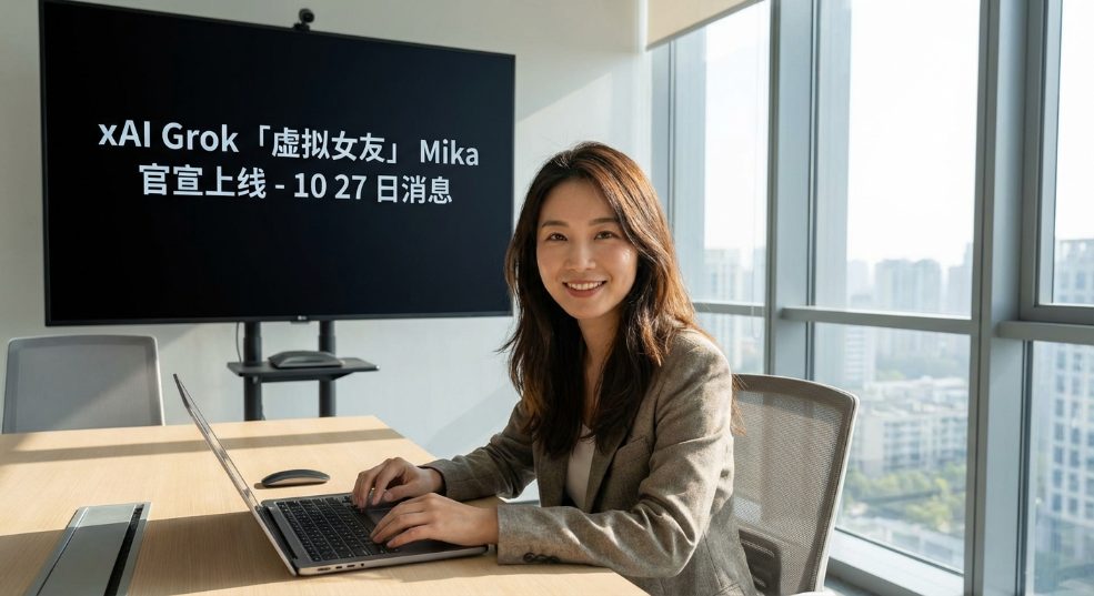 xAI Grok「虚拟女友」新形象 Mika 官宣上线第一张图